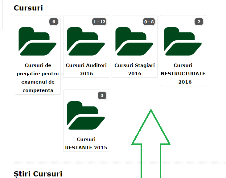 Aleg categoria de cursuri la care vreau sa ma inscriu